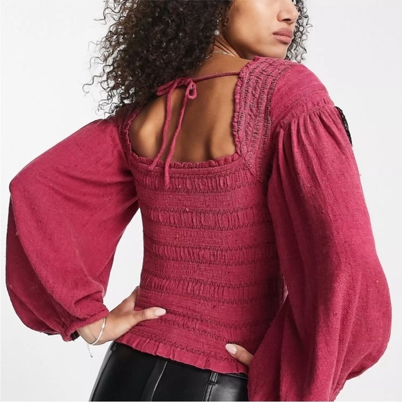 Free People Maggie Embroidered Smocked Top - Picture 5 of 9